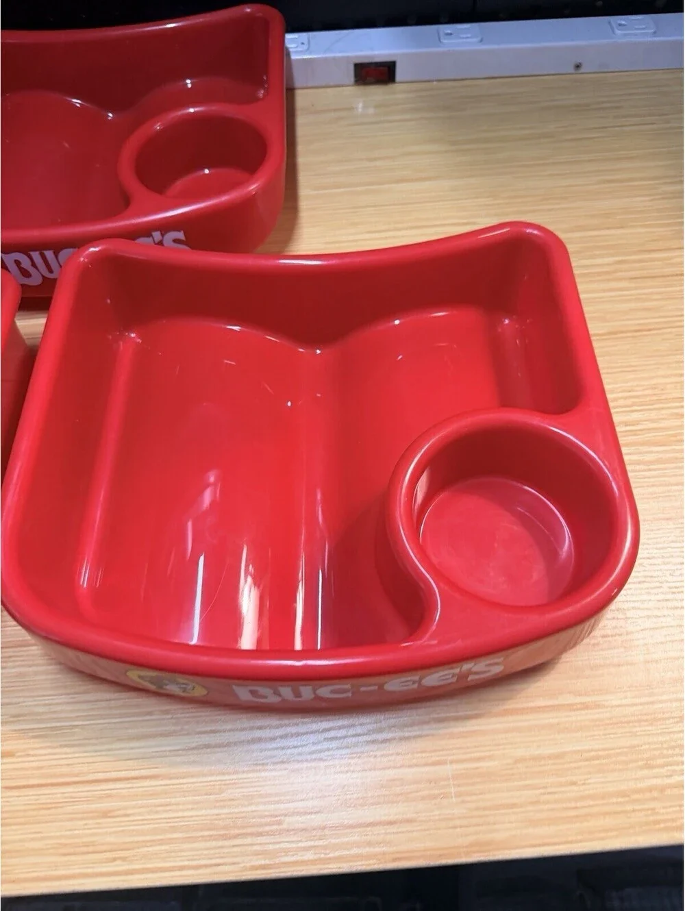 3 Buc-ee's Kids Red Snack Trays With Built In Cup Holders *